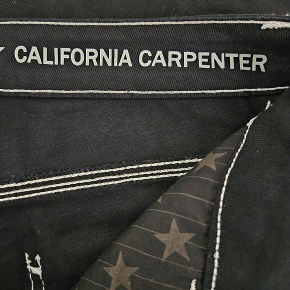 Five Star General Black Wide Leg 100% Cotton Mid Rise Carpenter Jeans 5 / 27 - Picture 14 of 16